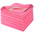 SINLAND Microfiber Facial Cloths Fast Drying Washcloth 12inch x 12inch Dark pink 6 pack