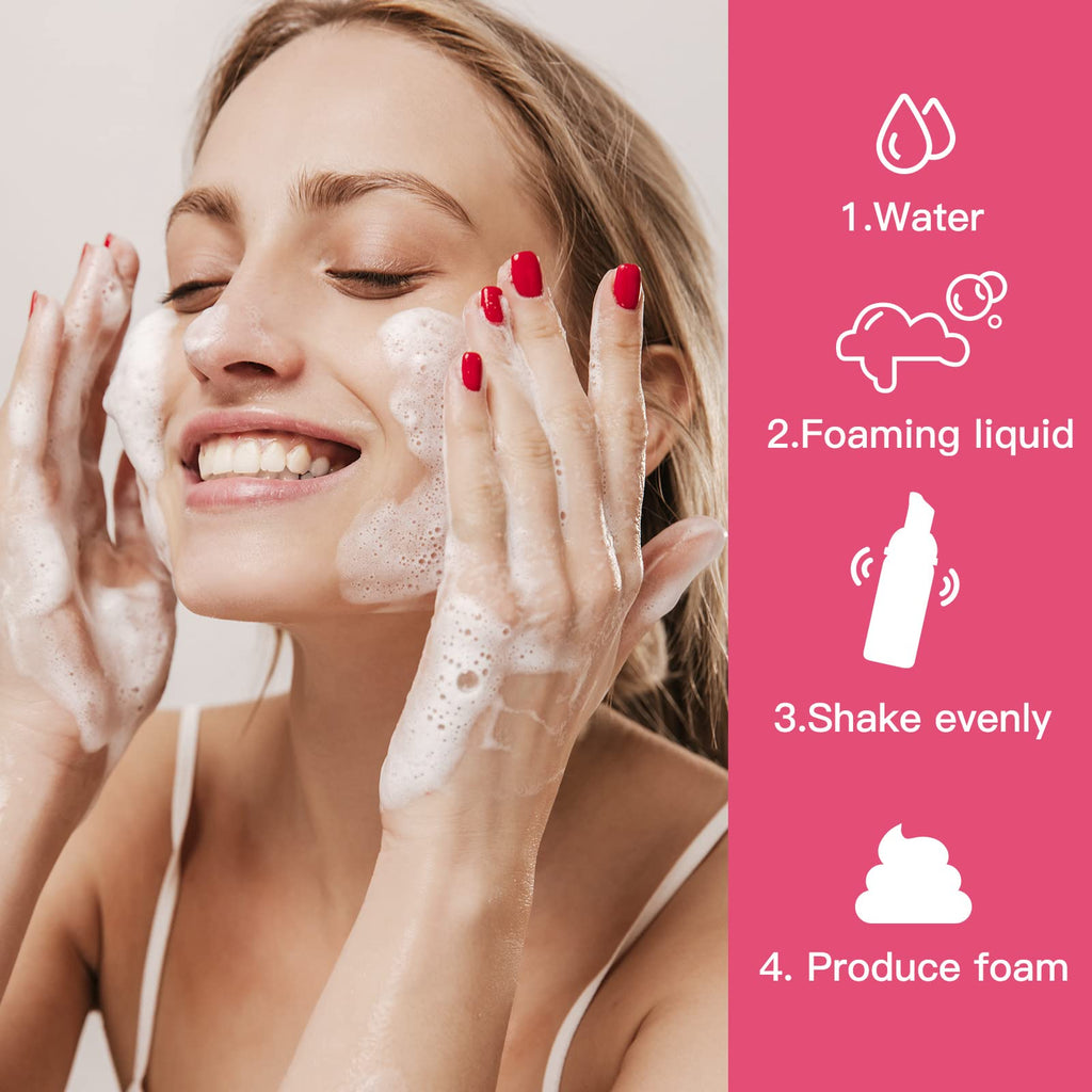 Owlyee Travel Foam Pump Bottle - 2oz Small Size Foaming Hand Soap Dispenser - Mini Portable Mousse Lash Shampoo Kit Container for Hair - Empty Leak Proof Plastic Rose Red Foamer 3Pack