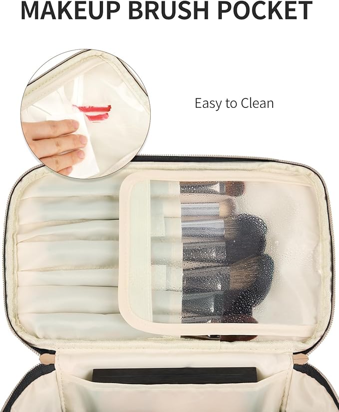 Wandering Nature Makeup Bag, Women Travel Make Up Vanity Case with Handle