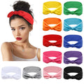 Huachi 12 Pack Bow Headbands for Women Headwraps Hair Band Knotted Headband Rabbit Ears Stretchy Turban Head Wraps Fashion Summer Headbands Sport Cute Hair Accessories