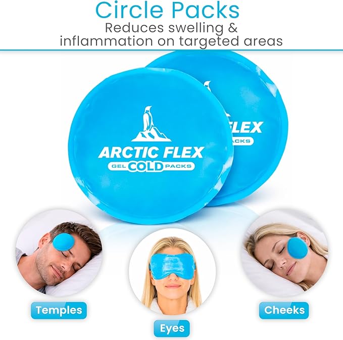Artic Flex Heated & Cooling Eye Mask for Sleeping - Reusable Gel Ice Pack for Tension Relief, Migraines, Skin Puffiness, Sleep - Hot & Cold Therapy Spa Treatment - Dry Eyes, Dark Circles, Eye Bags