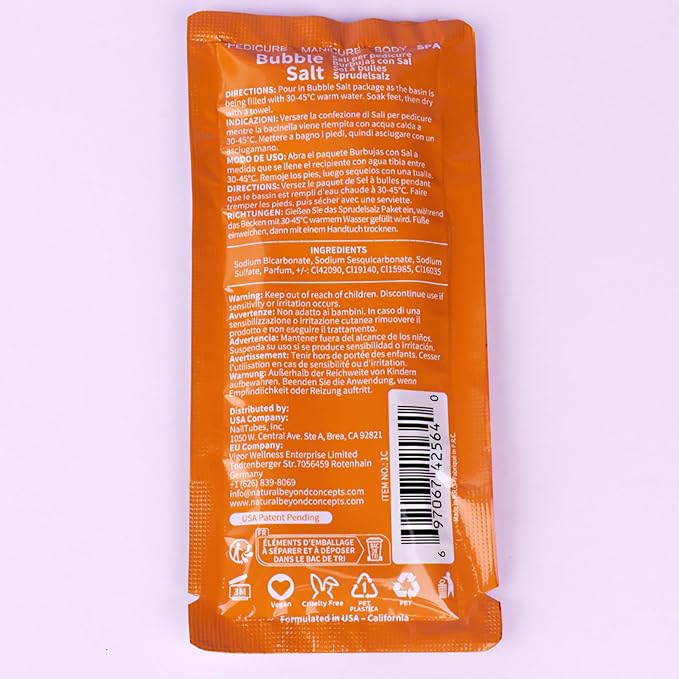 nbc BeautiLab Pedicure Kit Foot Soak Set: Bubble Salt, Sugar Scrub, Massage Mask, Massage Lotion in a Box, 4 Step Foot Spa Kit for Dry Feet,Tired Feet（3 Set Mango)