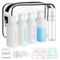 Cosywell Travel Bottles for Toiletries 9PCS Shampoo Bottles TSA Approved Toiletry Bottle Leakproof Plastic Cream Jars Refillable Cream Lotion Travel Essential Toiletrie(White)