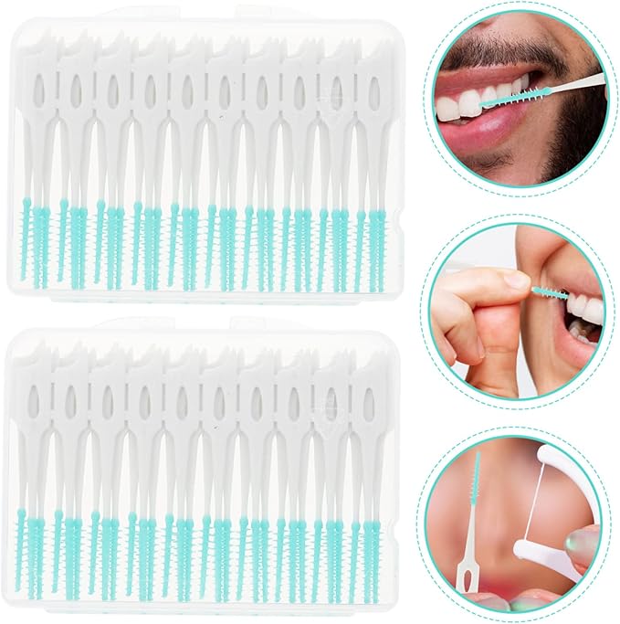 PartyKindom 80pcs Interdental Cleaning Brushes Flexible Gum Massagers Portable Teeth Cleaner Tools for Oral Care Picks Each