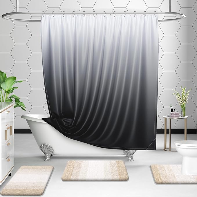 OLANLY Microfiber Bathroom Rugs Sets 3 Piece, 36"x24"+24"x16"+24"x20"