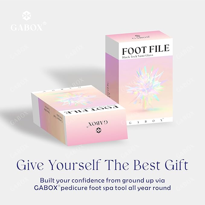 GABOX Nano Glass Pro Foot File - Callus Remover for Feet - Heel Foot Scrubber Dead Skin Exfoliator - Pedicure SPA Tool for Women & Men - Removedor de Callos en Los Pies - Crystal Blue