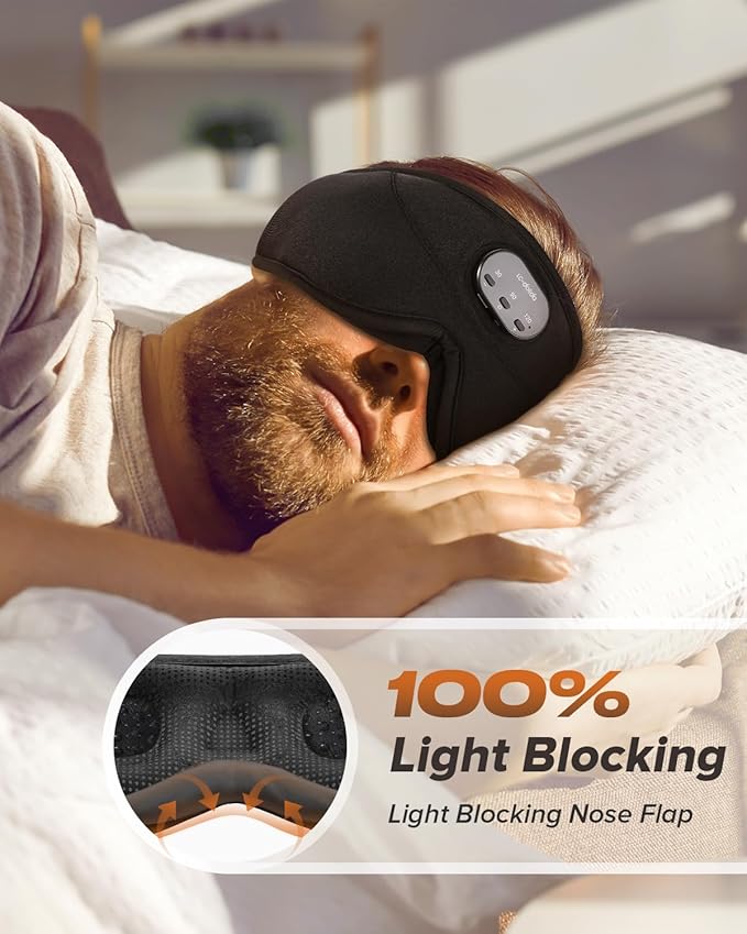 Sleep Mask with Bluetooth Headphones for Side Sleepers, Cool Gifts for Men Women