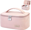 Yuilgdo Makeup Bag Travel Cosmetic Bag, Large Capacity Makeup Organizer Bag and Storage, Portable PU Leather Pouch Toiletry Bag Make up Organizer, Cosmetic Bags for Women