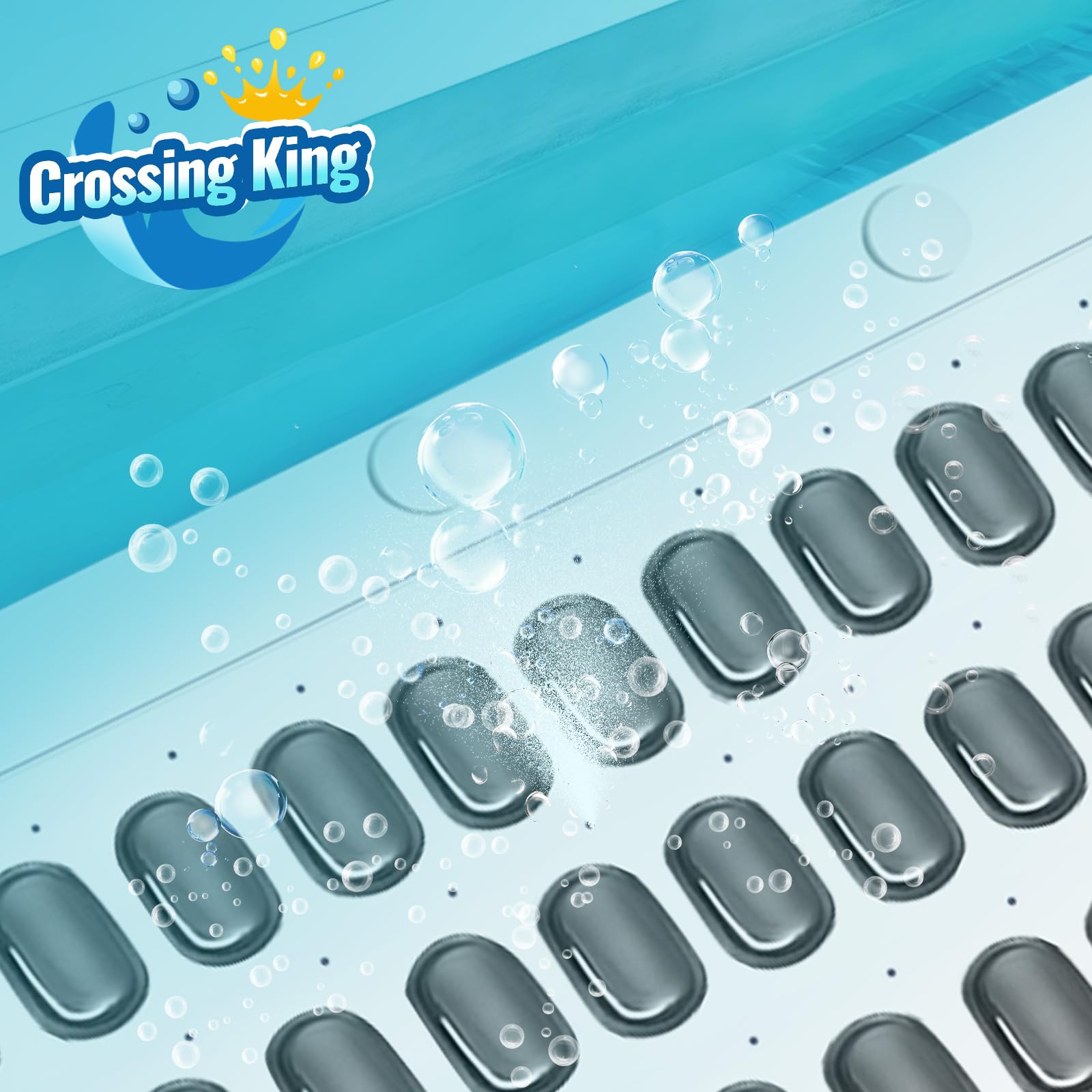 Crossing King Bubble Bath Mat, Bubble Bath Mat Tub Spa Massager, Gray