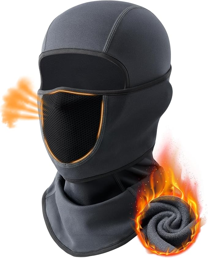 Balaclava Face Ski Mask with Movable Deisgn for Men Women-Fleece Winter Face Covering for Cold Weather Skiing Outdoor Work