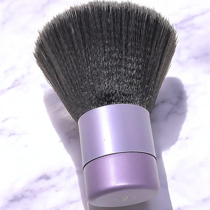 BevyGold Luxurious and Large Ultra Soft Fluffy Powder Brush, Multipurpose Face, Body, Barber and Beauty Tool, with Wooden Base Soft Kabuki Brush (Violet)