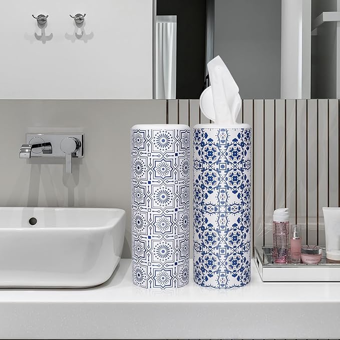 CLOVER Car Tissue Holder with Facial Tissues Bulk,4 Tubes Lotion, Travel Tissues for Cup Holder, Car tissues Cylinder with Gift Wrapping(3-ply,200 Sheets)