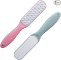 Dual-Sided Professional Pedicure Foot File - Stainless Steel Callus Remover for Hard Skin, Dry and Wet Use, Home or Salon Care, 2 Pack (Green & Pink)