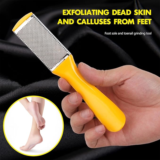 Kootinn 4 Pcs Pedicure Foot Files Callus Remover with Double Sided Feet Rasp for Dead Skin - Professional Foot Care Tools to Removes Hard Skin Corns for Dry and Wet Feet
