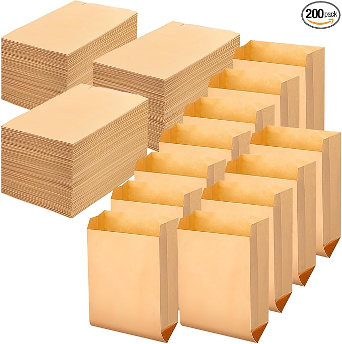 200 Pcs Waxed Paper Feminine Hygiene Liner Bags, Sanitary Napkin Disposal Waste Receptacle for Commercial Business Restroom Bathroom Personal Dispensers, 11x7.1x2.4 Inches Brown