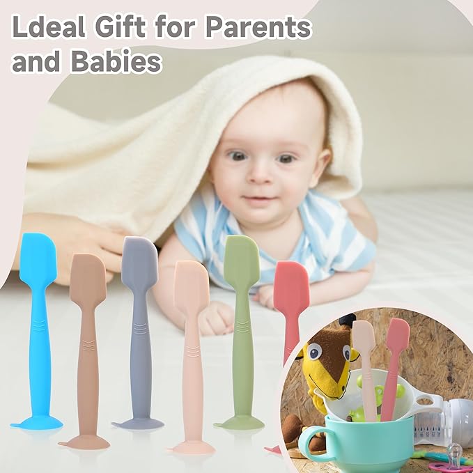 Baby Diaper Cream Spatula Applicator 3 Pack Butt Paste Spatula Soft Silicone,Diaper Rash Cream Applicator, Baby Essentials Must Haves Newborn Stuff (Red Green Grey)