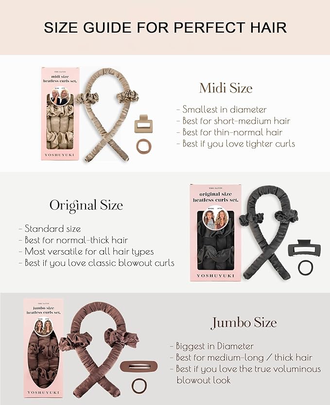 Jumbo Heatless Curls Overnight Hair Curler to Sleep In Soft Satin Large Hair Rollers Flexi Rods for Long Hair Blowout Look Big Curl, No Heat Overnight Curls, Heatless Curling Rod Set with Claw Clip