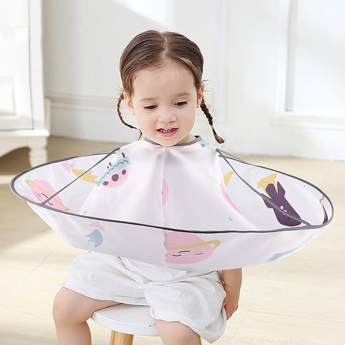 Aethland Kids Haircut Cape Hair Cutting Cape, Barber Cape Waterproof Foldable Umbrella Hair Catch Haircut Cape