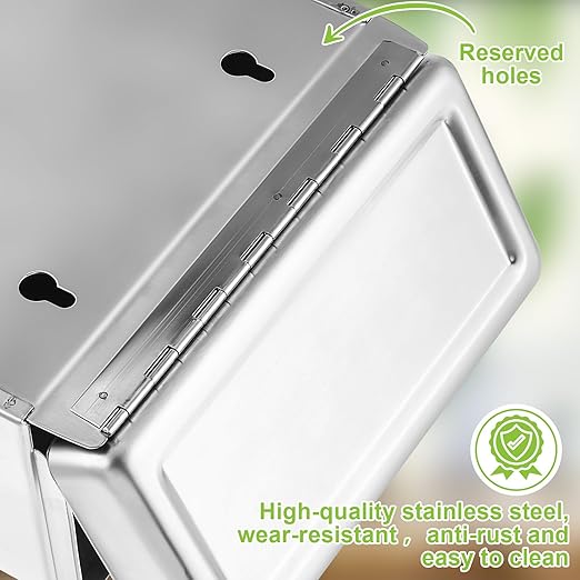 Tioncy 2 Pcs Sanitary Napkin Receptacle with 100 Feminine Hygiene Liner Bag Wall Mounted Tampon Holder for Bathroom Sanitary Napkin Disposal Bags Tampon Disposal Bin for Home Public Restrooms