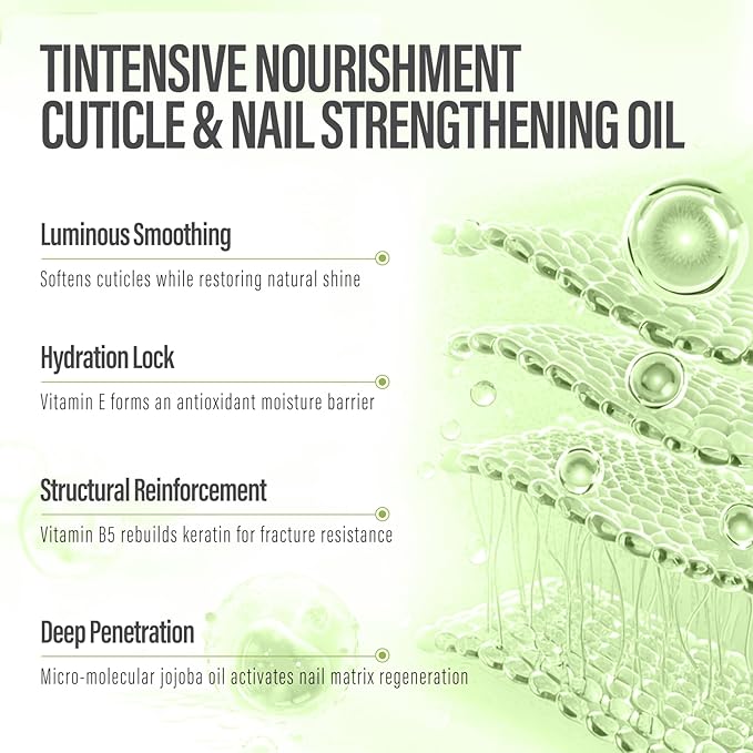 CHUCHU Vegan Cuticle Oil for Nails: Aloe Vera Jojoba Nail Cuticle Oil with Vitamin B & E for Moisturizes Cuticle and Nail's Skin - Prevents Hangnails and Chapped 15ML