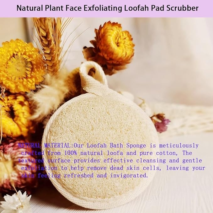 haikuluo Natural Loofah face Scrubber Pads, 6 Pack