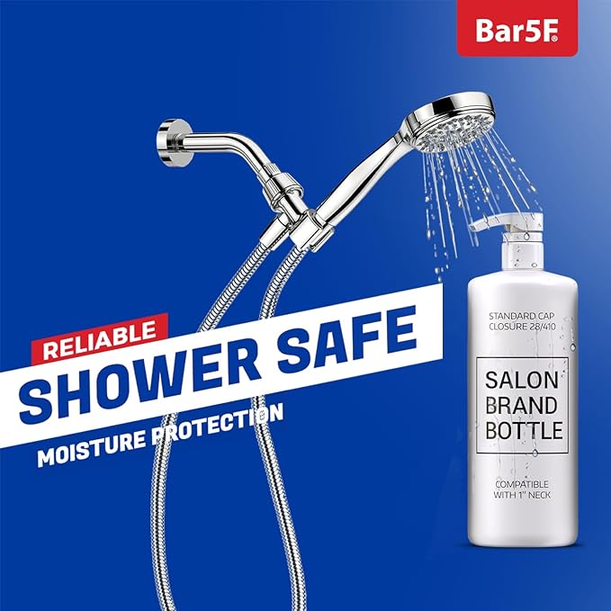 Bar5F Pumps for Shampoo and Conditioner Bottles, Salon-Brand Liters, 2 Pack