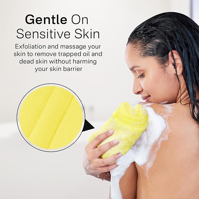 Yiclick Exfoliating Washcloth Towel- Exfoliating Body Scrubber Exfoliator, Back Scrubber for Shower Bath, Exfoliate Rags Wash Cloths, Loofah Lufa Sponge, Body Scrub & Exfoliation Women Men