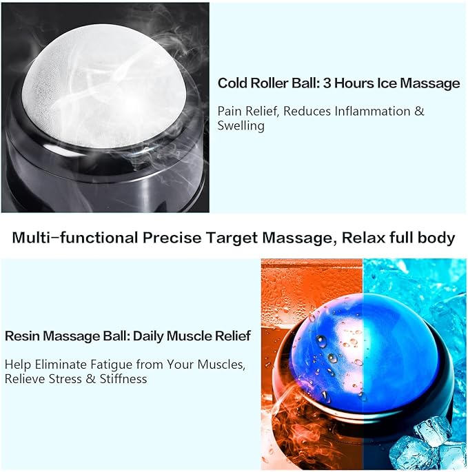 Mountable Massage Ball 3-in-1 Muscle Recovery Massager for Pain Relief