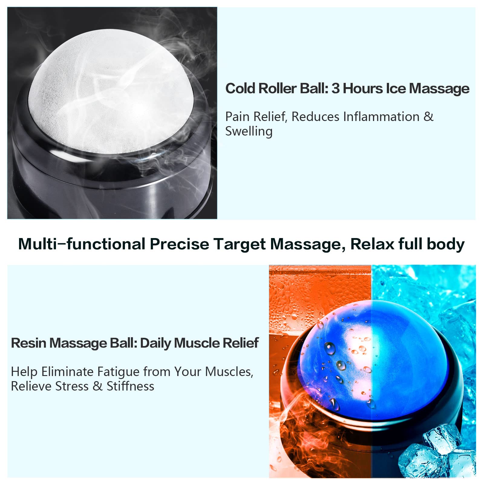 Wall-Mountable Massage Ball 2 pack Muscle Massage Roller for Pain Relief