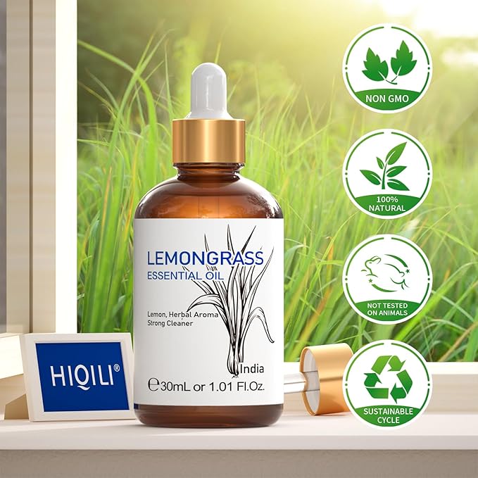 HIQILI Essential Oil - Lemongrass - 1.01 Fl. Oz