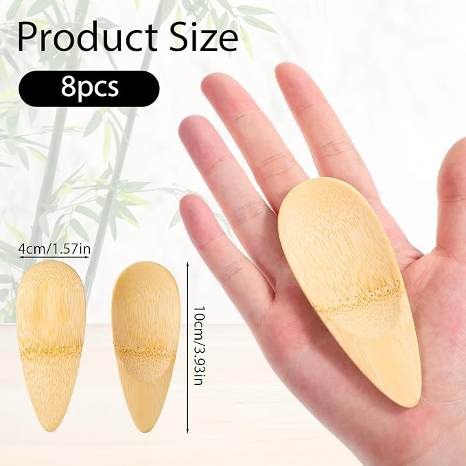 HJZHII 8 Pcs Deodorant Cream Applicators, Portable Face Applicator Bamboo Face Mask Spatula Multi-functional Beauty Spa Mini Spoon Makeup Beauty Tools Set for Deodorant Cream Cosmetic Mask Mud Clay