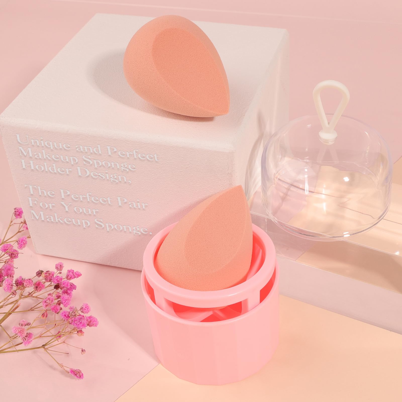 Toiletry Sponges Set Beauty Sponge with Holder Makeup Blender Flawless for Foundation, Liquid,Facial Makeup Tools Beauty Gift Set