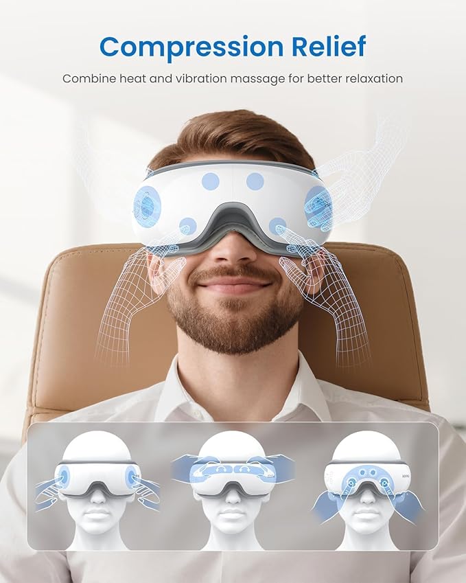 RENPHO Eyeris 1 Eye Massager with Heat, FSA Eligible HSA, Heated Eye Mask for Eye Strain, Dry Eyes & Head Tension, Relaxing Birthday Gifts for Women and Men