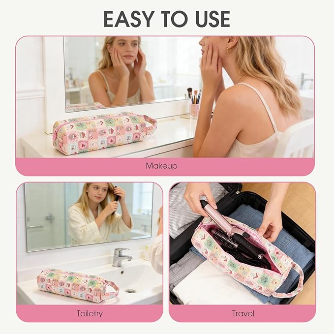Quilted Hair Tools Travel Bag with Handle for Curling Irons Flat Irons
