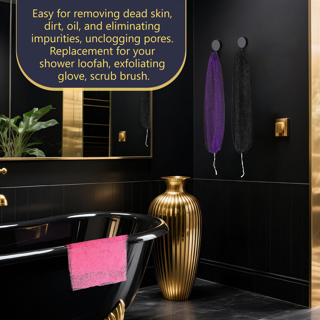 KINGMAS African Net Sponge, 2 Pieces Exfoliating Body Scrubber Bath Sponge