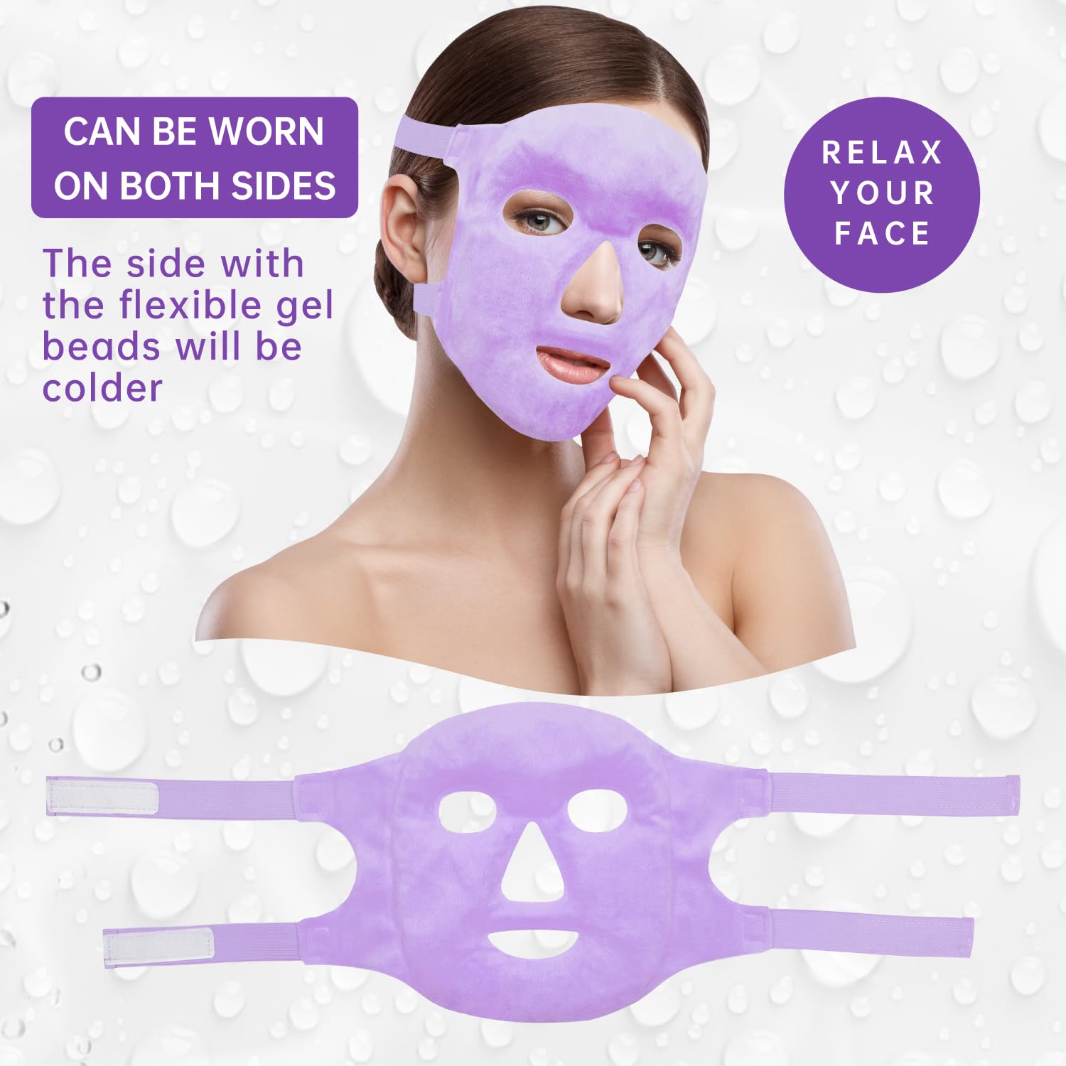 ZNÖCUETÖD Face Ice Mask Facial Ice Packs Gel Hot Cold Compress for Women