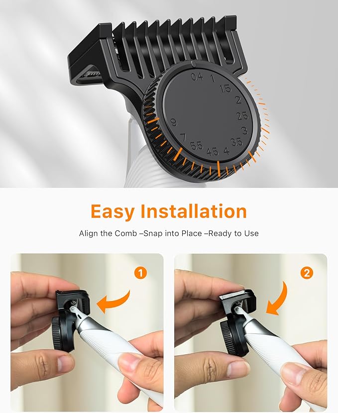 Trimcoo New Electric Beard & Nose Hair Trimmer Kit - Painless Razor with 12 in 1 Rotating Comb, Magnetic Nose Hair Head, Waterproof Wet/Dry, Groin/Ball Shaver for Men, USB-C Fast Charging,White(Pack)