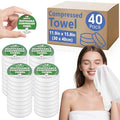 40 Pack Compressed Towel, 11.9in x 15.8in Large Magic Disposable Towel, Compressed Bath Towels, Large Size Coin Towels Portable Camping Towels for Hotel, Camping, Hiking, Outdoor Sports, Beauty Salon