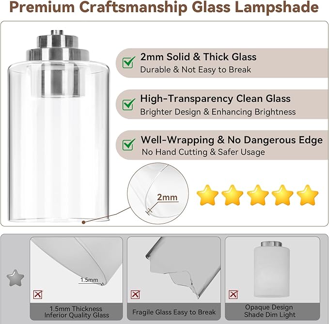 VerRon 5-Light Bathroom Light Fixtures, 31" Brushed Nickel Vanity Lights