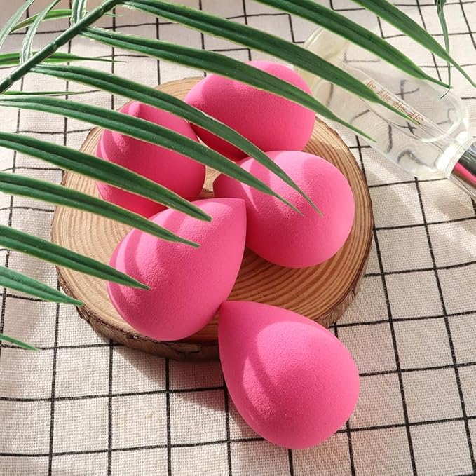 BEAKEY Makeup Sponges 5 Pack, Rose Pink Beauty Sponge for Foundation