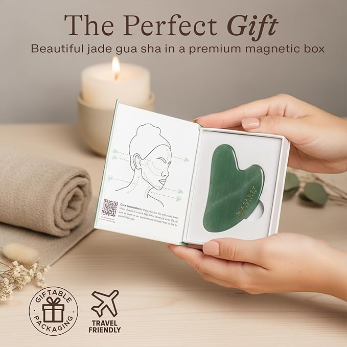 Beauty by Earth Jade Gua Sha Facial Tools - Depuffer & Massager Tool