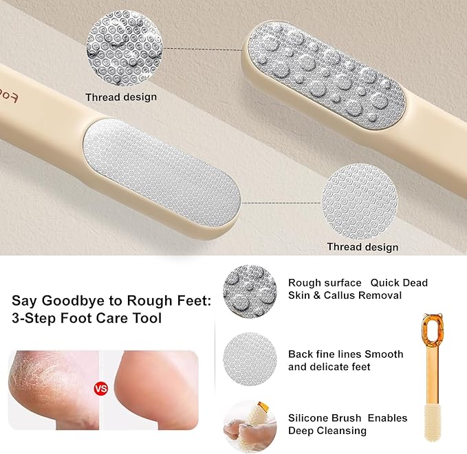 Double-Sided Stainless Steel Foot File, Pedicure Callus & Dead Skin Remover