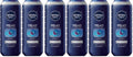 Nivea Men Relax 3-in-1 Body Wash, Lavender and Sandalwood Scented Men's Body Wash Cleanses Face, Body and Hair, 16.9 Fl Oz Bottle, Pack of 6