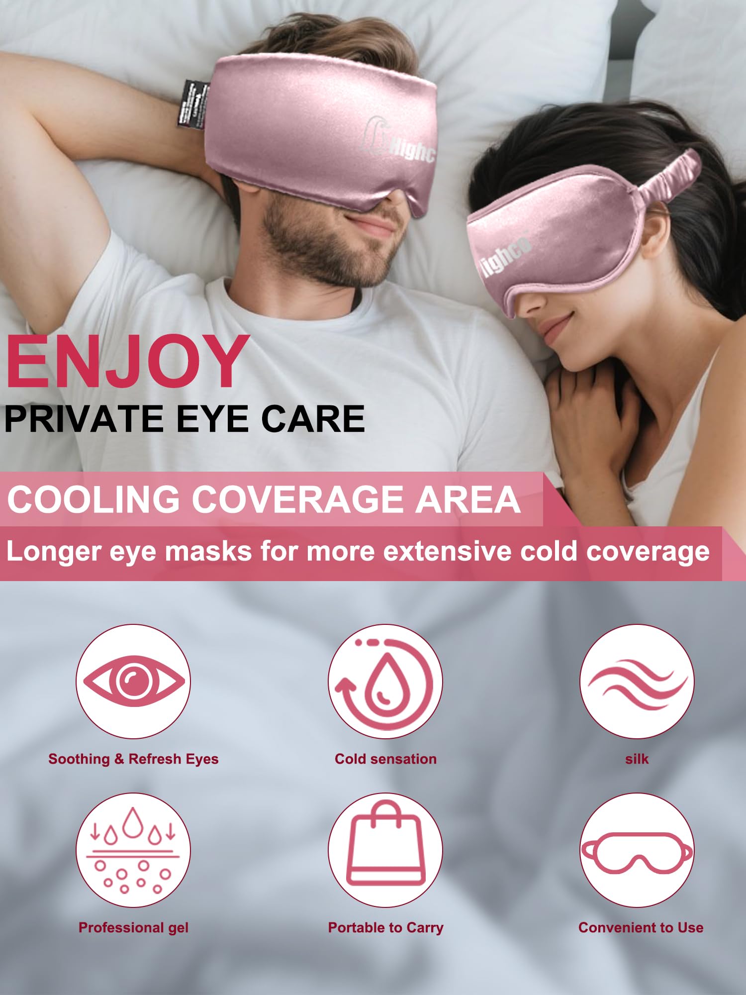 2 Packs Cooling Eye Mask and Neck Ice Pack Wrap,Hot Cold Compress Ice Pack for Neck,Cold Gel Cooling Mask for Sleep,Reusable Ice Eye Mask Cold Compress for Puffy Eyes,Pink