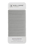 Heliums Thin Seamless Hair Ties - Gray - 6mm Nylon No Damage Ponytail Holders, 1.75 Inch, Medium Hold for Thin to Normal Hair - 18 Pack