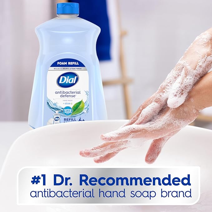 Dial Antibacterial Foaming Hand Soap Refill, Spring Water, 52 fl oz (Pack of 2)