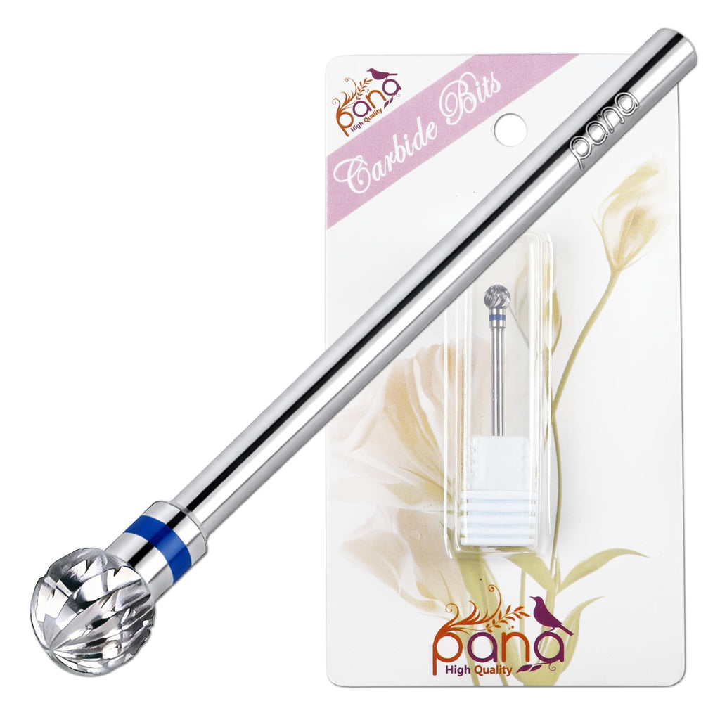 PANA 3/32" Carbide Cuticle Nail Drill Bit for Cuticle Cleaning, Dead Skin Removal, Gel Polish & Acrylic Removal, Under Nail Cleaner, Nail Salon, Manicure Tools (Large Ball Head - Silver, Medium)