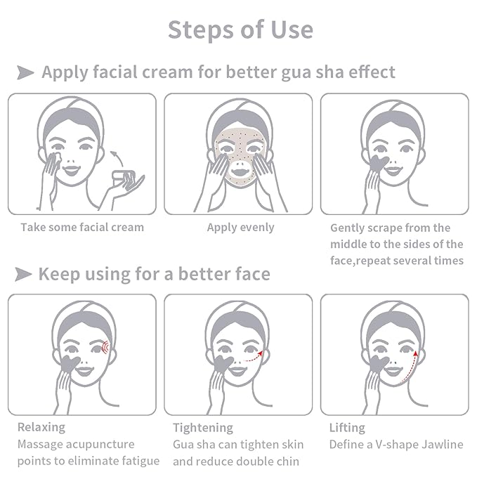Gua Sha Facial Tools, White Quartz Guasha Tool for Face & Eye Gua Sha Stone for Puffiness Reducing & Jawline Sculpting Face Stone Gua Sha Tools for Skin Care Woman GuaSha Stone Tool, White
