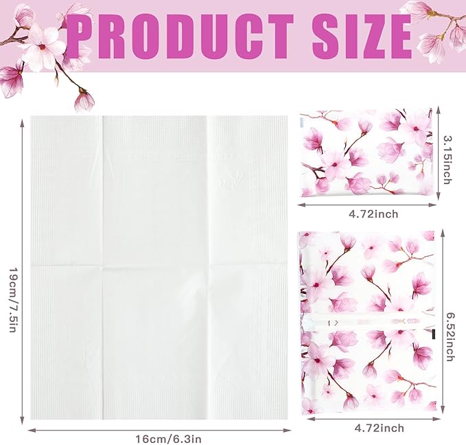 Geyee 50 Packs Tissue Travel Size Facial Paper Napkins Travel Packs Disposable Pocket Tissues for Wedding Guest Traveling School Purse Home Supplies, 500 Sheets 3 Ply(Pink Magnolia)