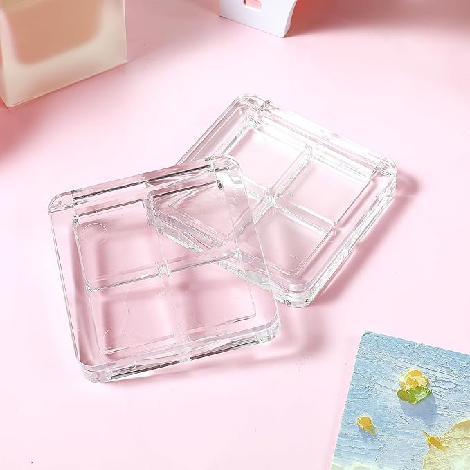 BOHUIZ 2 Pcs Empty Makeup Palette, Empty Lipstick Palette Empty Eyeshadow Palette Portable Lipstick Box Blush Eyeshadow Pan for DIY Makeup Containers